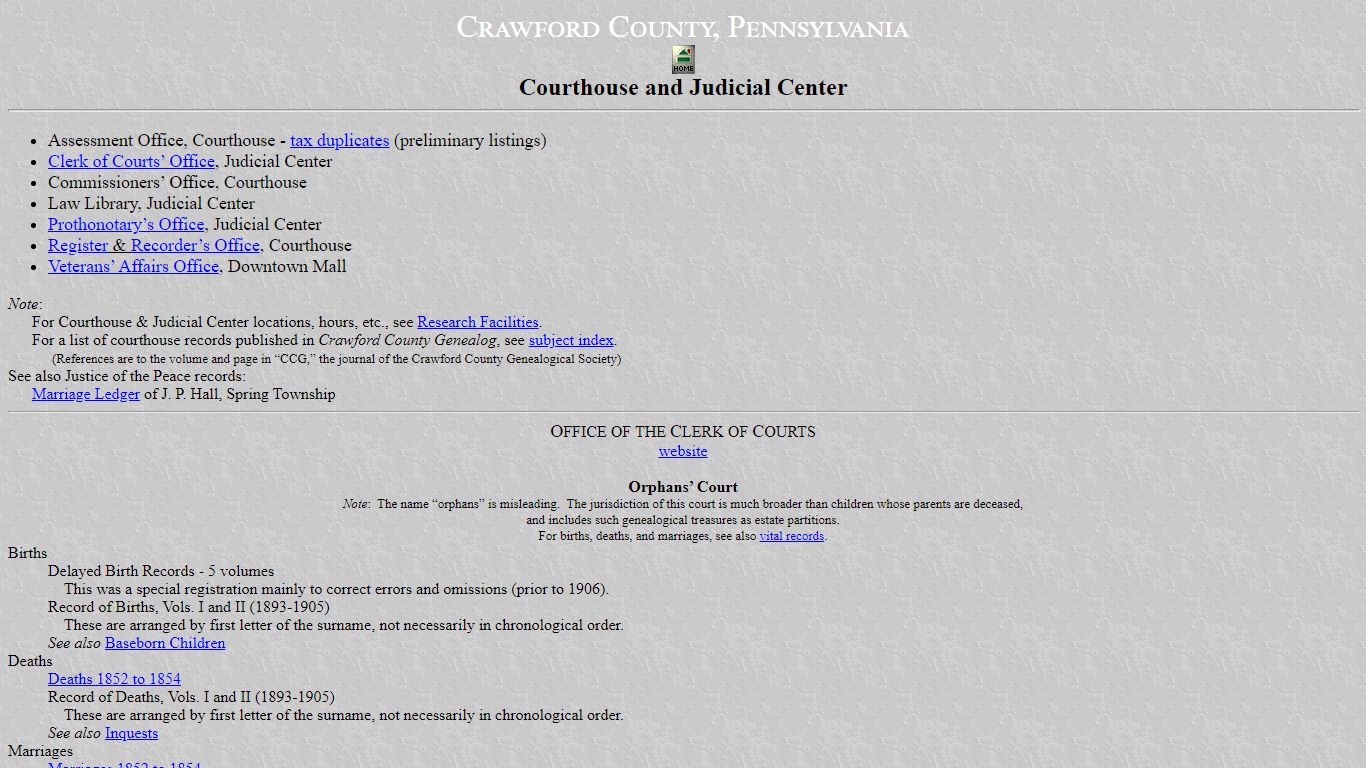 Court Records - Crawford County, PA